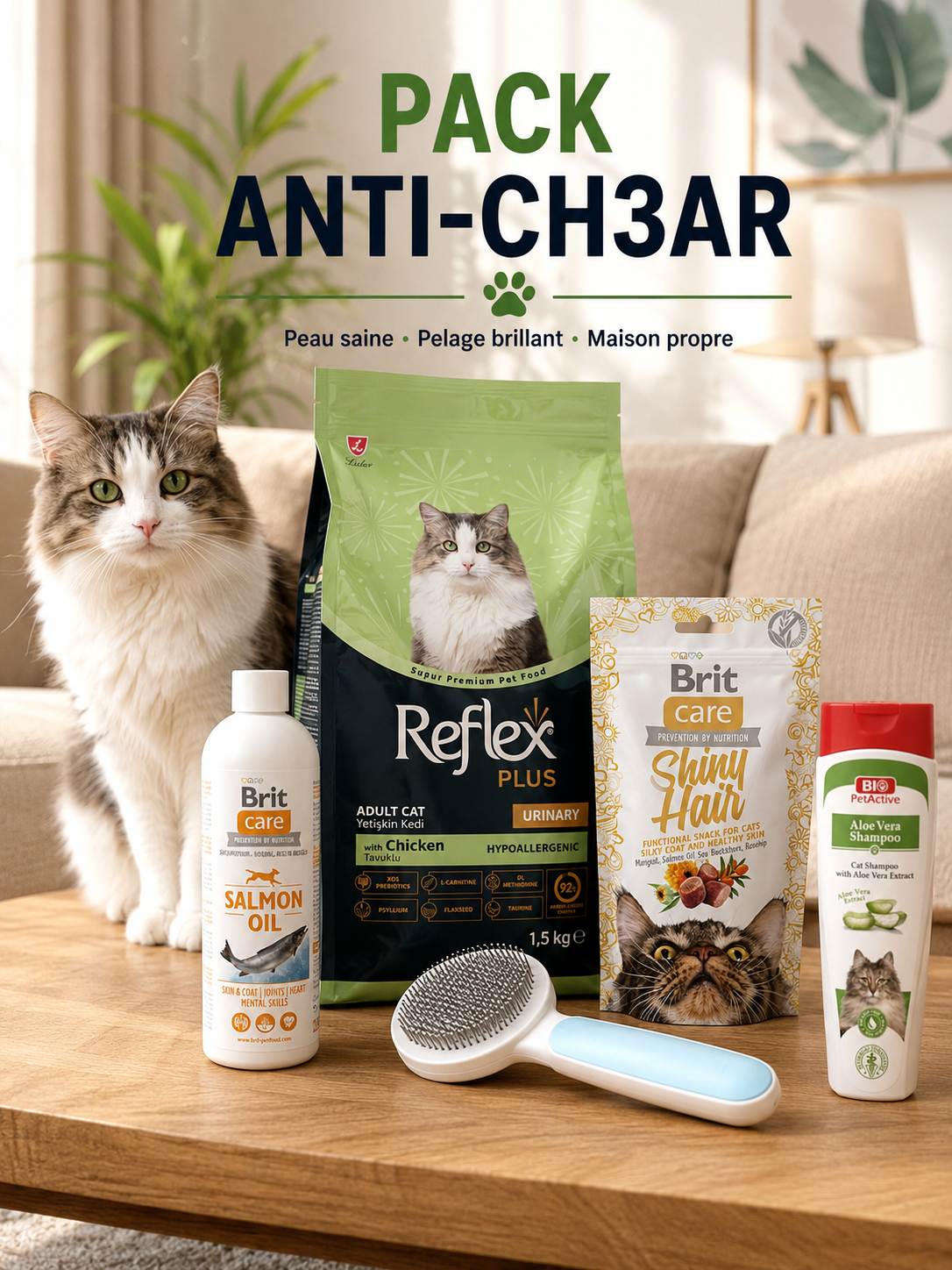 Pack Anti-Chute de Poils Chat