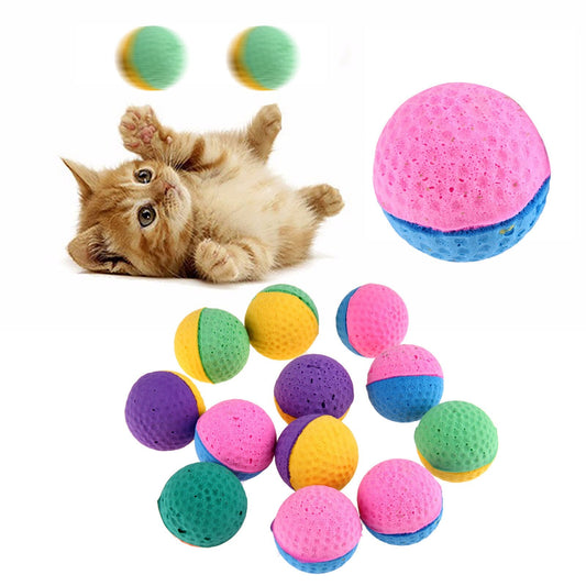 Lot de balles multicolores en mousse pour chat