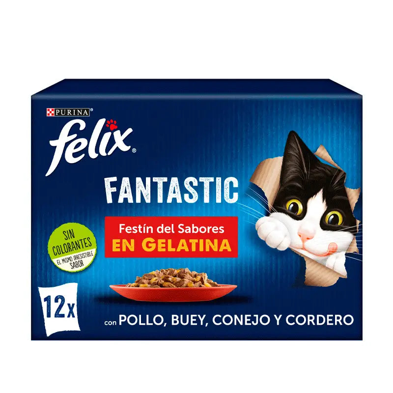 Purina Felix Fantastique Festin de Saveurs en Gélatine 12x85g