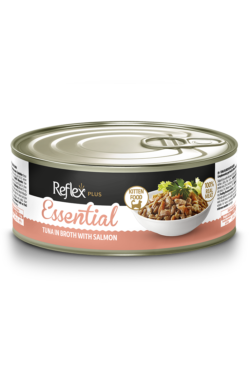 Essential Tuna in Broth with Salmon Kitten Food