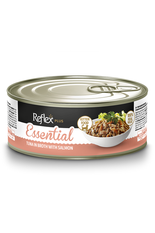 Essential Tuna in Broth with Salmon Kitten Food